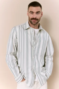 Camisa rayas popelín manga larga