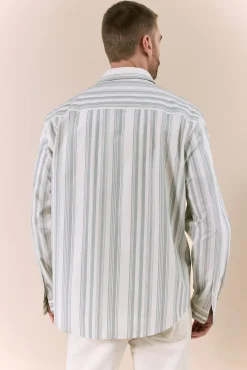Camisa rayas popelín manga larga