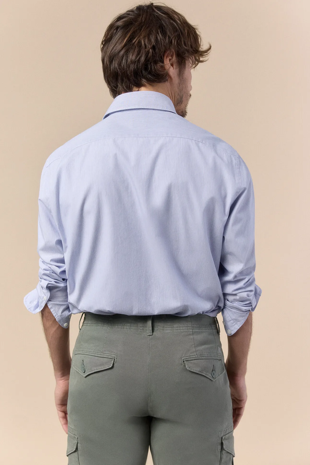 Camisa rayas popelín manga larga