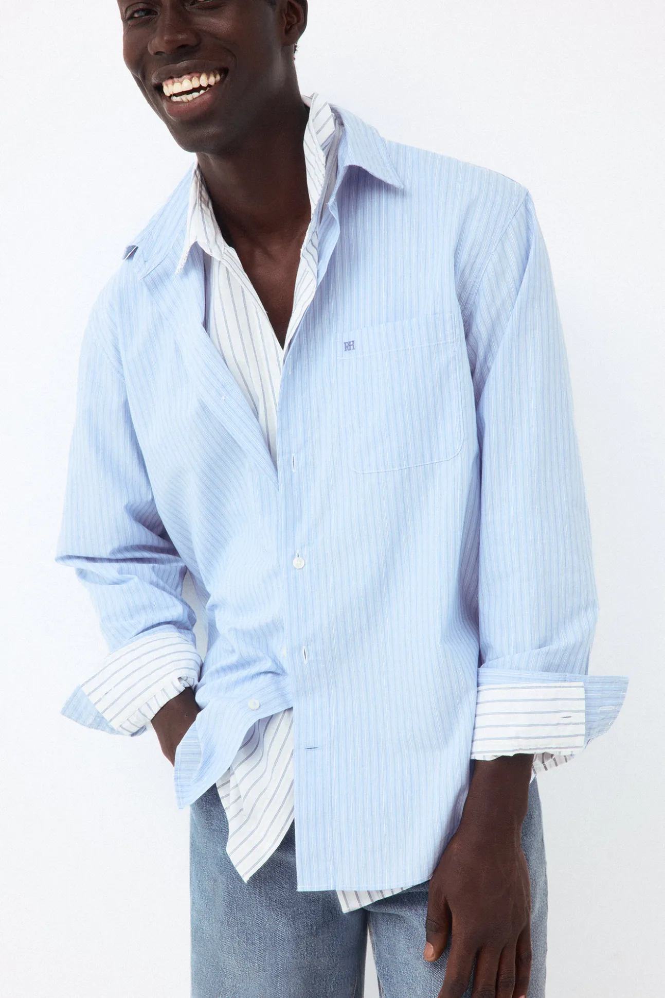 Camisa rayas popelín relax fit
