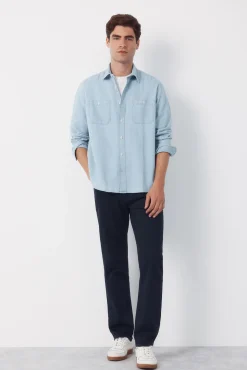 Camisa vaquera chambray manga larga