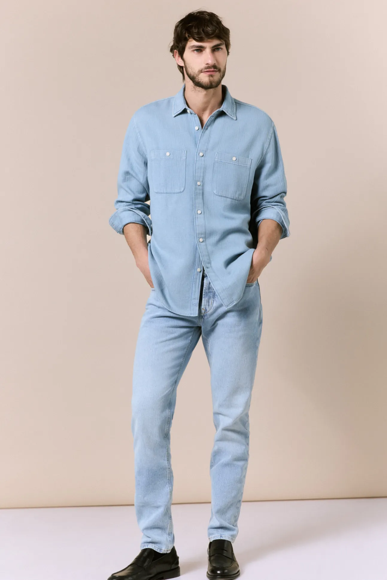 Camisa vaquera manga larga