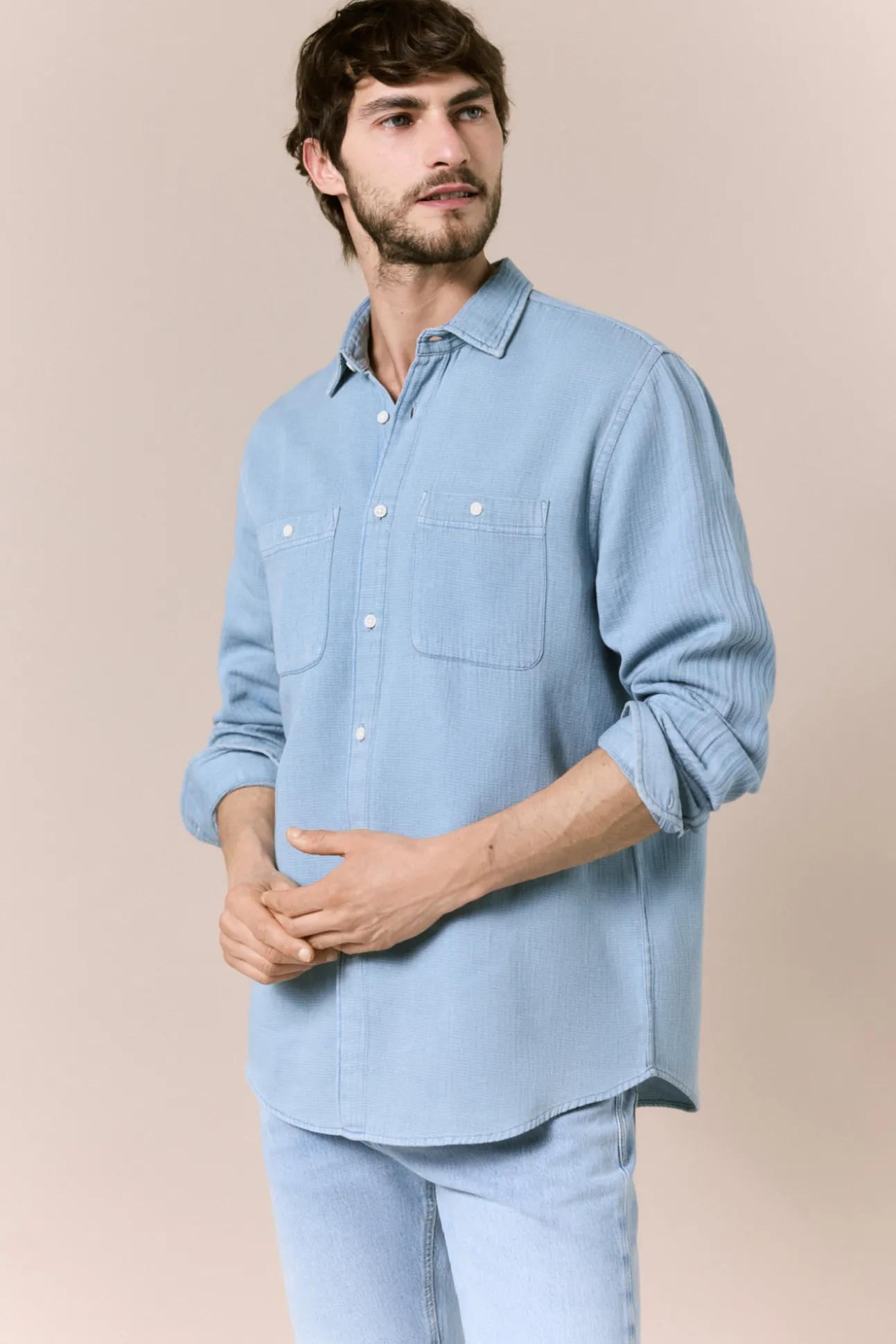 Camisa vaquera manga larga