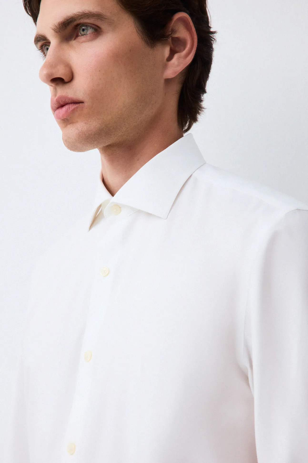 Camisa vestir estructura non iron + antimanchas