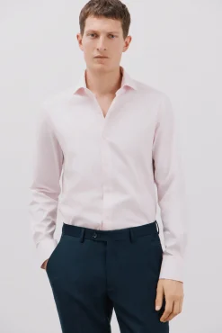 Camisa vestir lisa fácil plancha