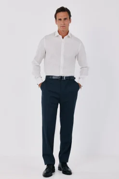 Camisa vestir lisa fácil plancha puño gemelos