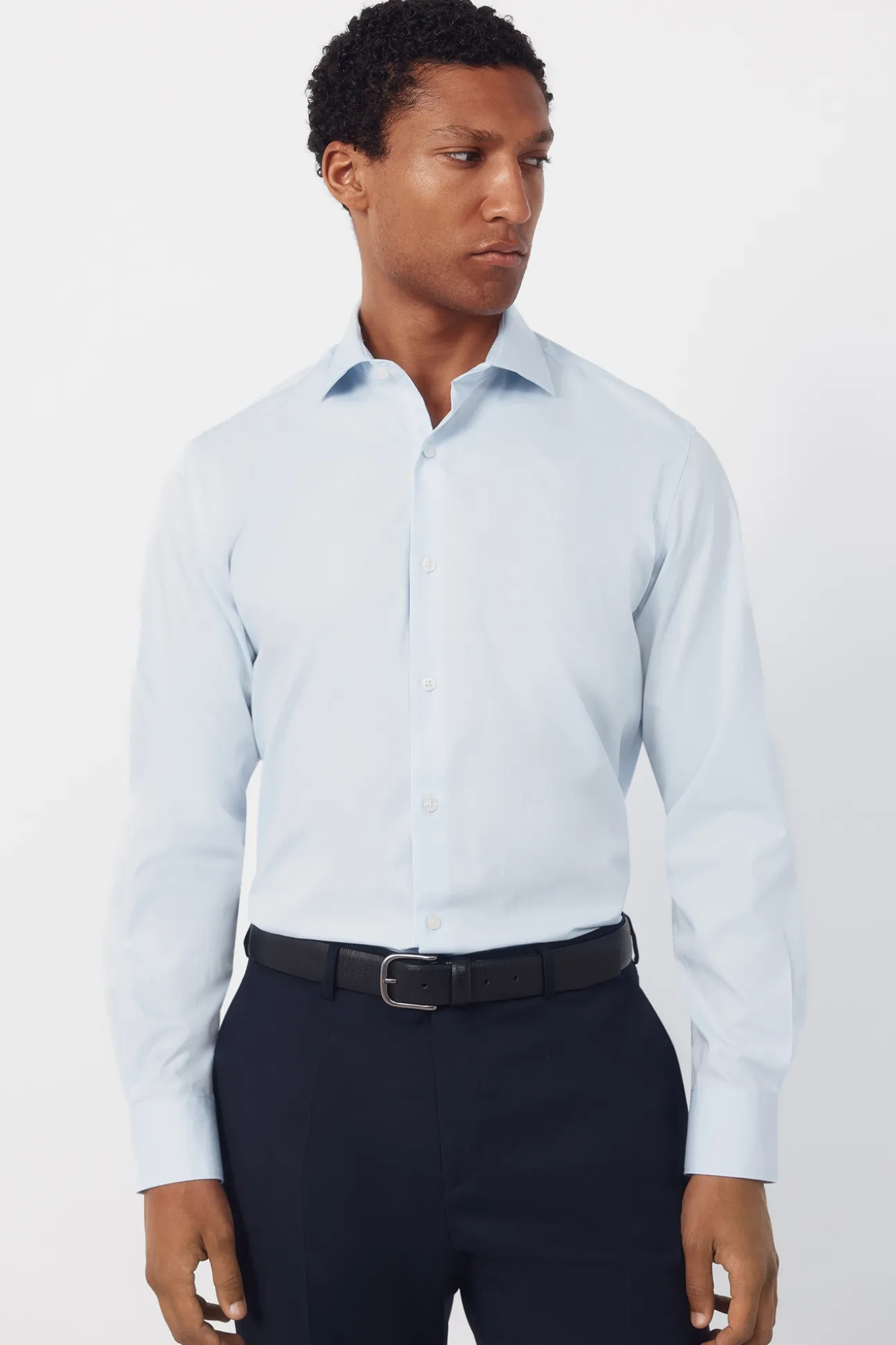 Camisa vestir lisa fácil plancha