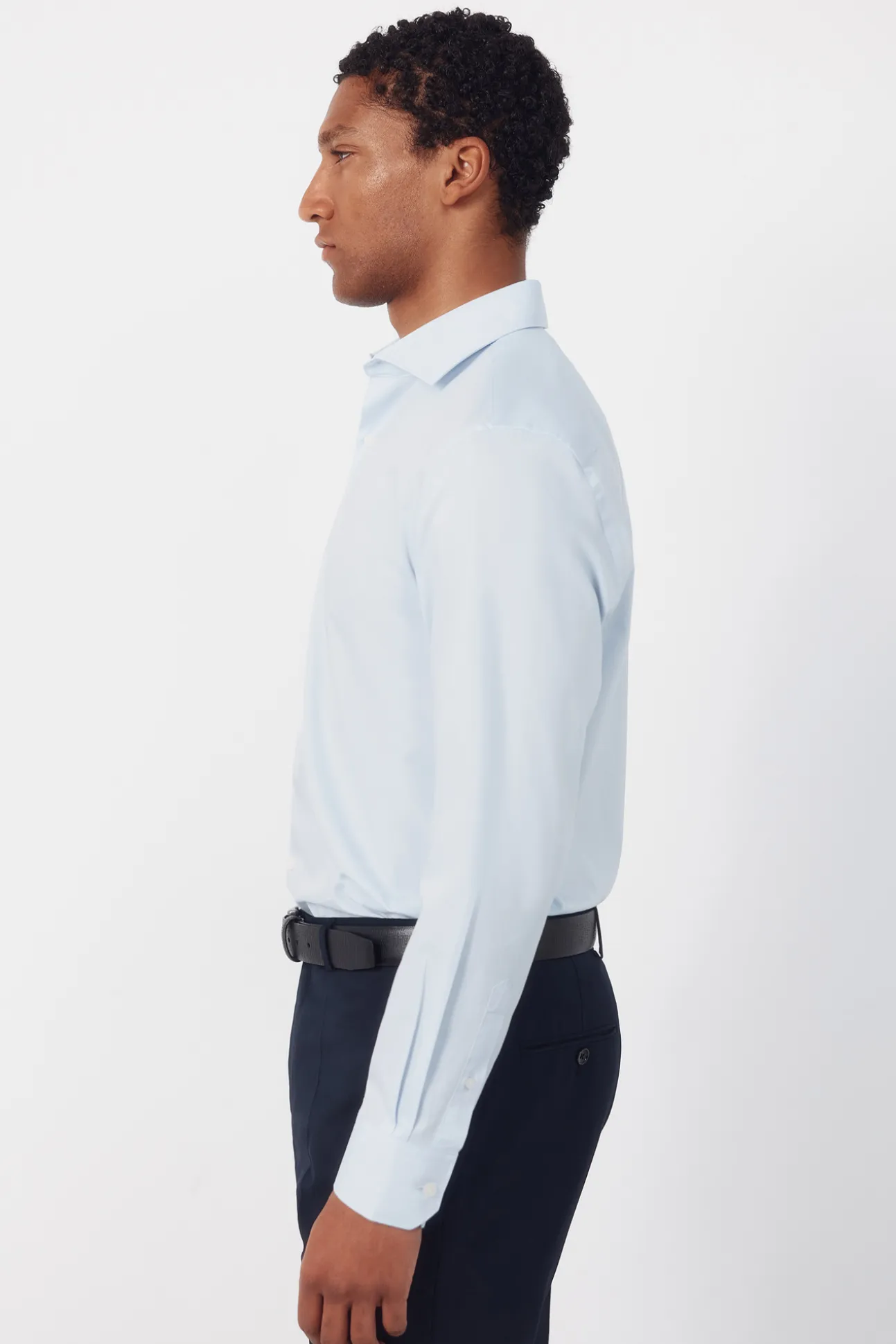 Camisa vestir lisa fácil plancha