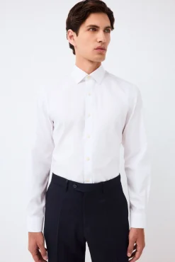 Camisa vestir lisa non iron + antimanchas slim fit