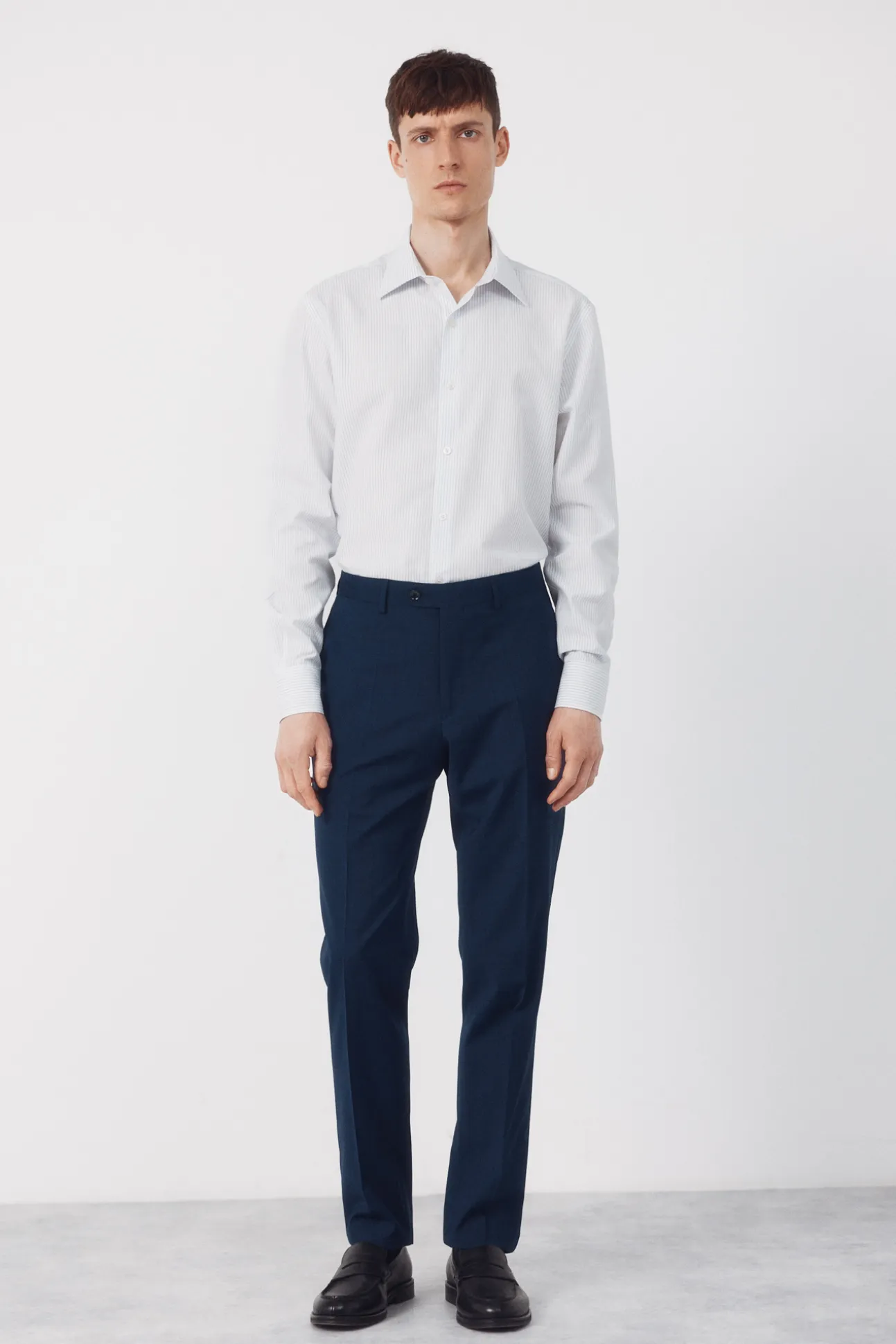 Camisa vestir rayas algodón tencel