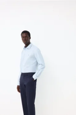 Camisa vestir rayas non iron + antimanchas slim fit