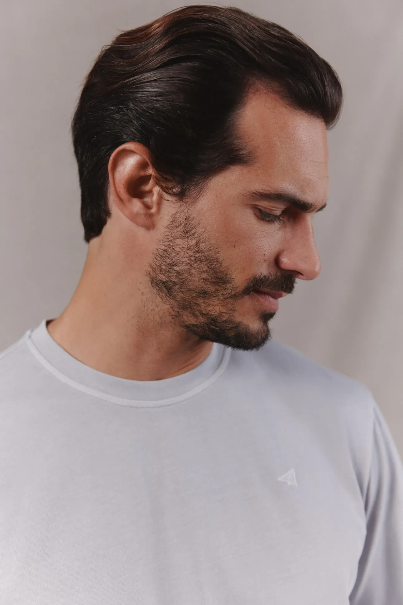 Camiseta básica lavada con bordado avión