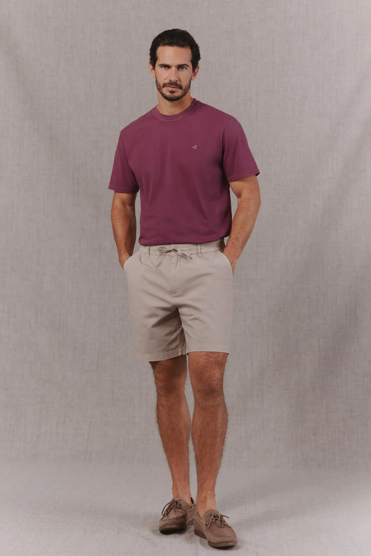 Camiseta básica lavada con bordado avión