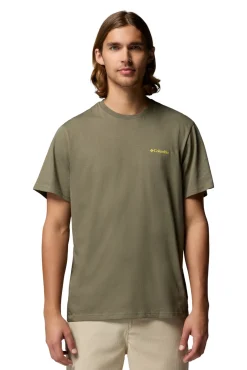 Camiseta con estampado de naturaleza en la espalda