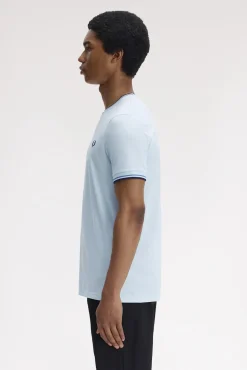 Camiseta con ribete con dos franjas