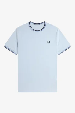 Camiseta con ribete con dos franjas