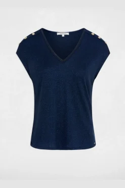 Camiseta cuello v con botones