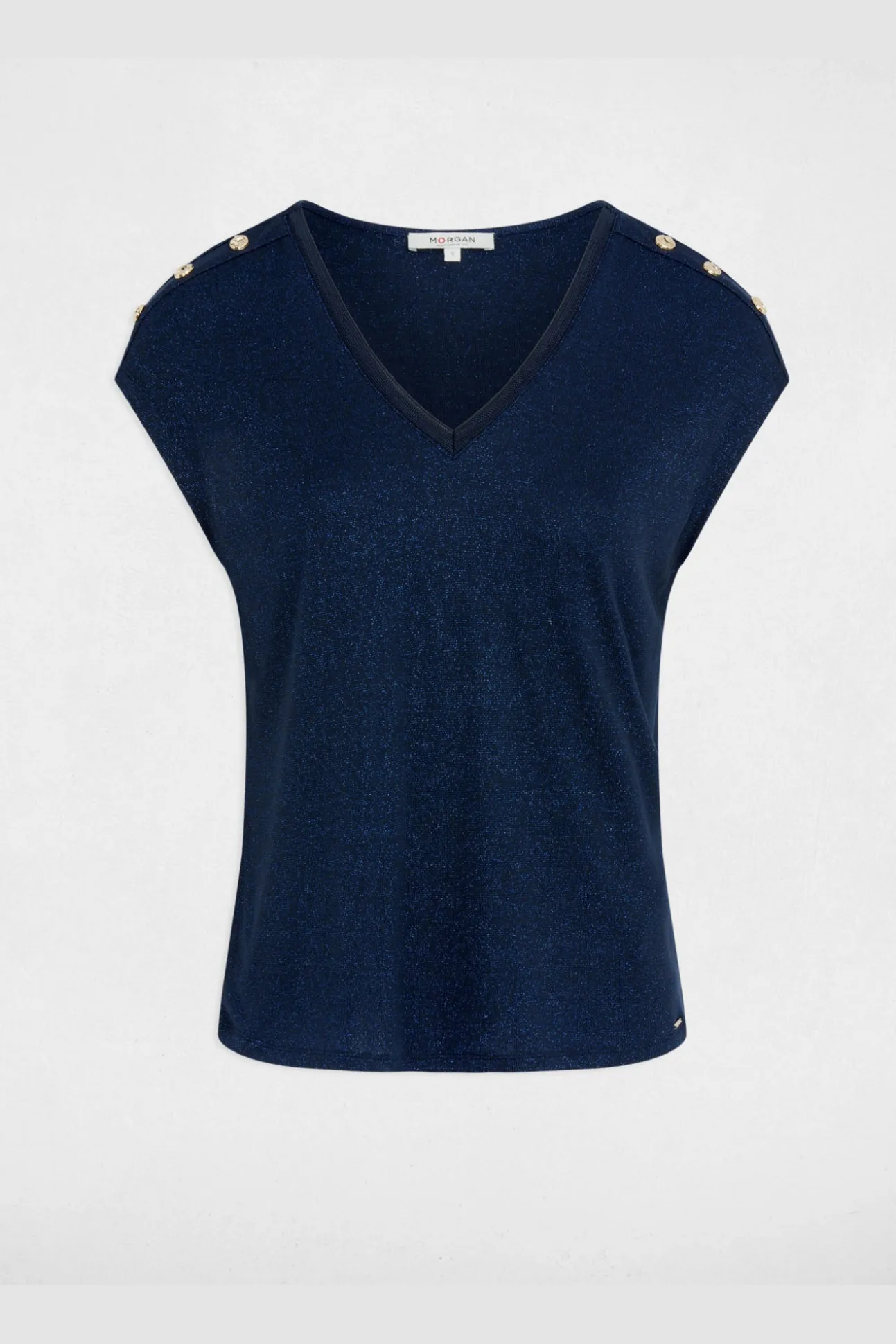 Camiseta cuello v con botones