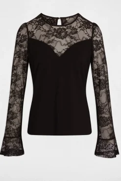 Camiseta entallada de encaje