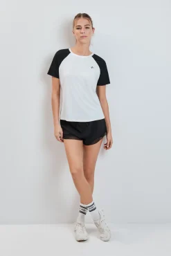 Camiseta manga corta blanca contraste