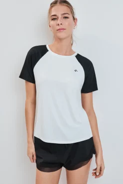 Camiseta manga corta blanca contraste