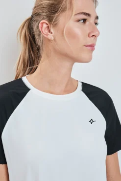 Camiseta manga corta blanca contraste