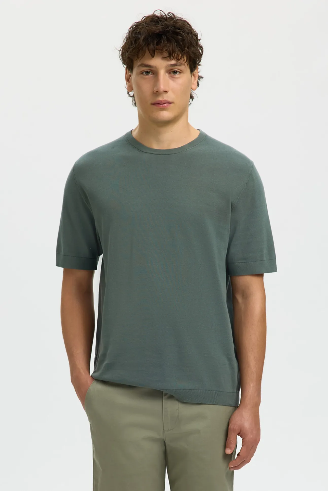 Camiseta manga corta de hombre punto lisa