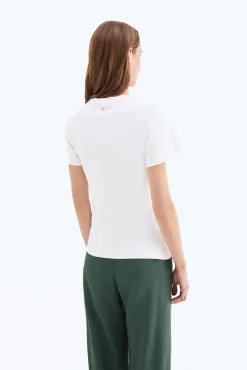 Camiseta manga corta drapeada bajo irregular
