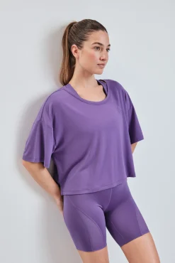 Camiseta manga corta extra suave morada