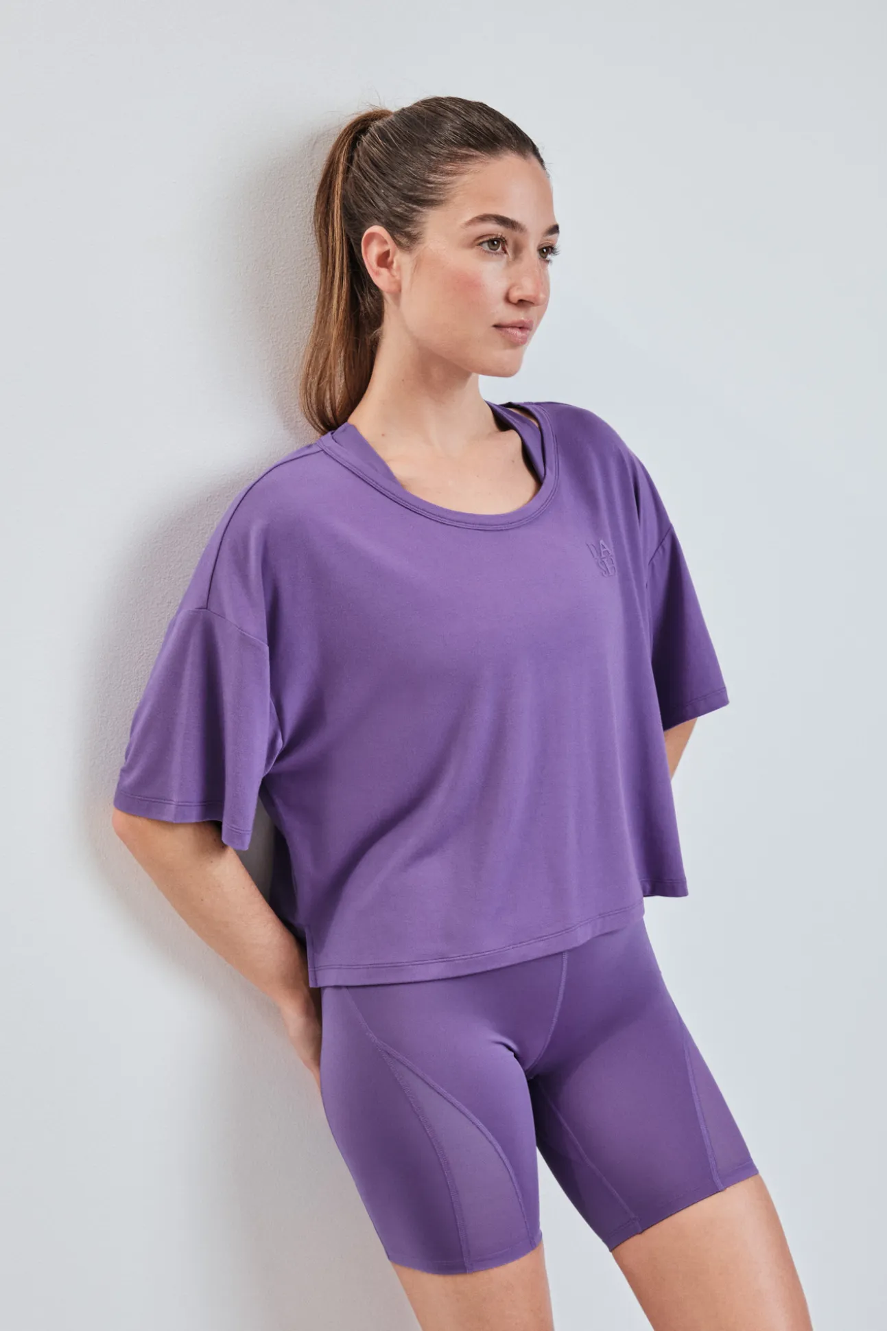 Camiseta manga corta extra suave morada
