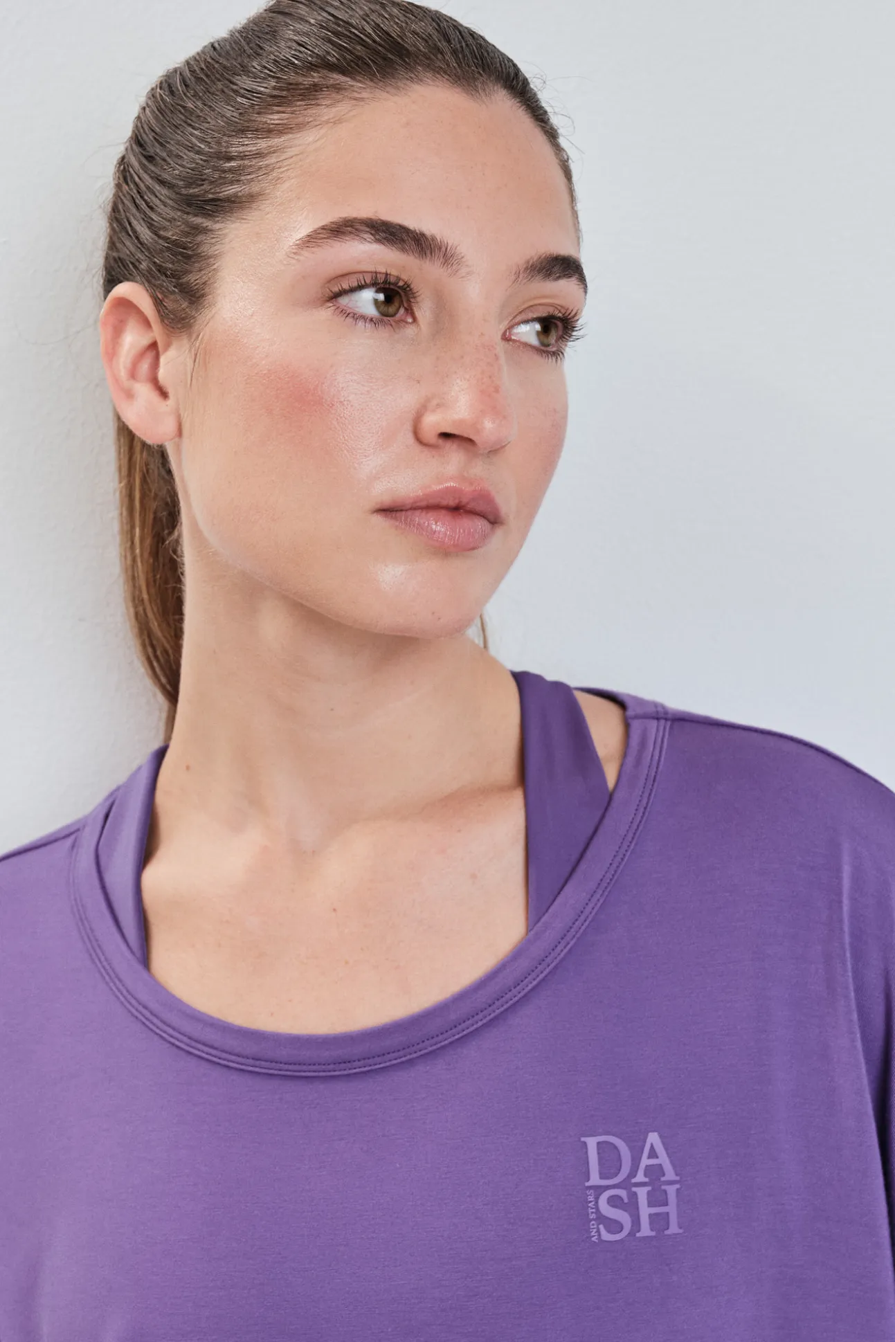 Camiseta manga corta extra suave morada