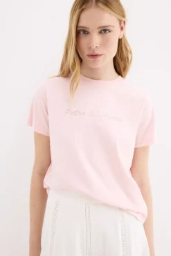 Camiseta manga corta logo metallico