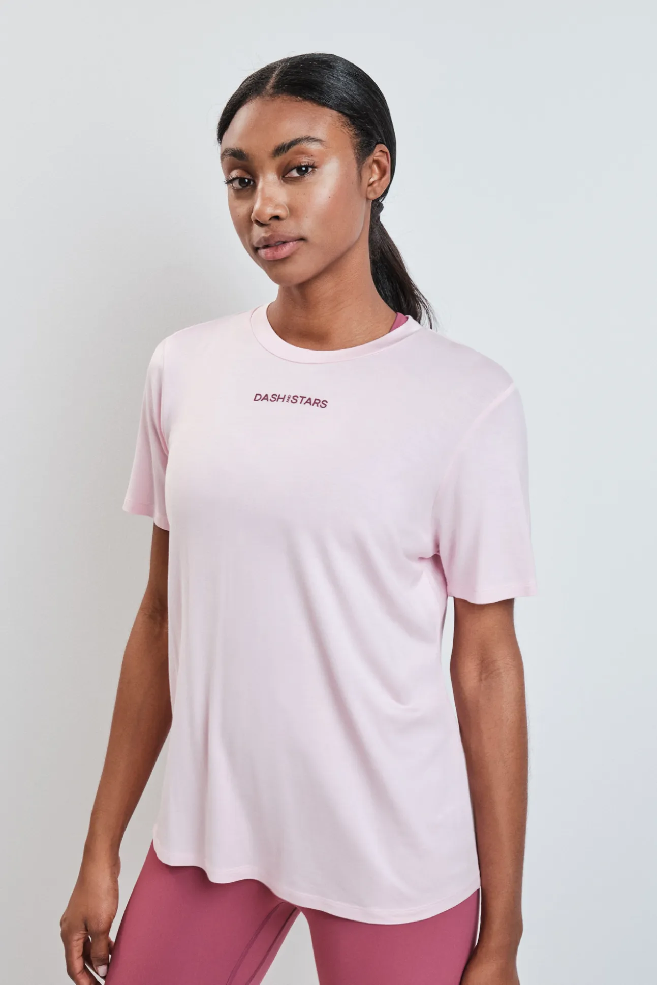 Camiseta manga corta modal rosa
