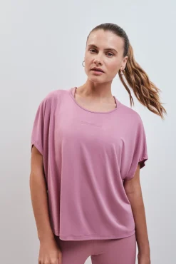 Camiseta manga corta modal rosa