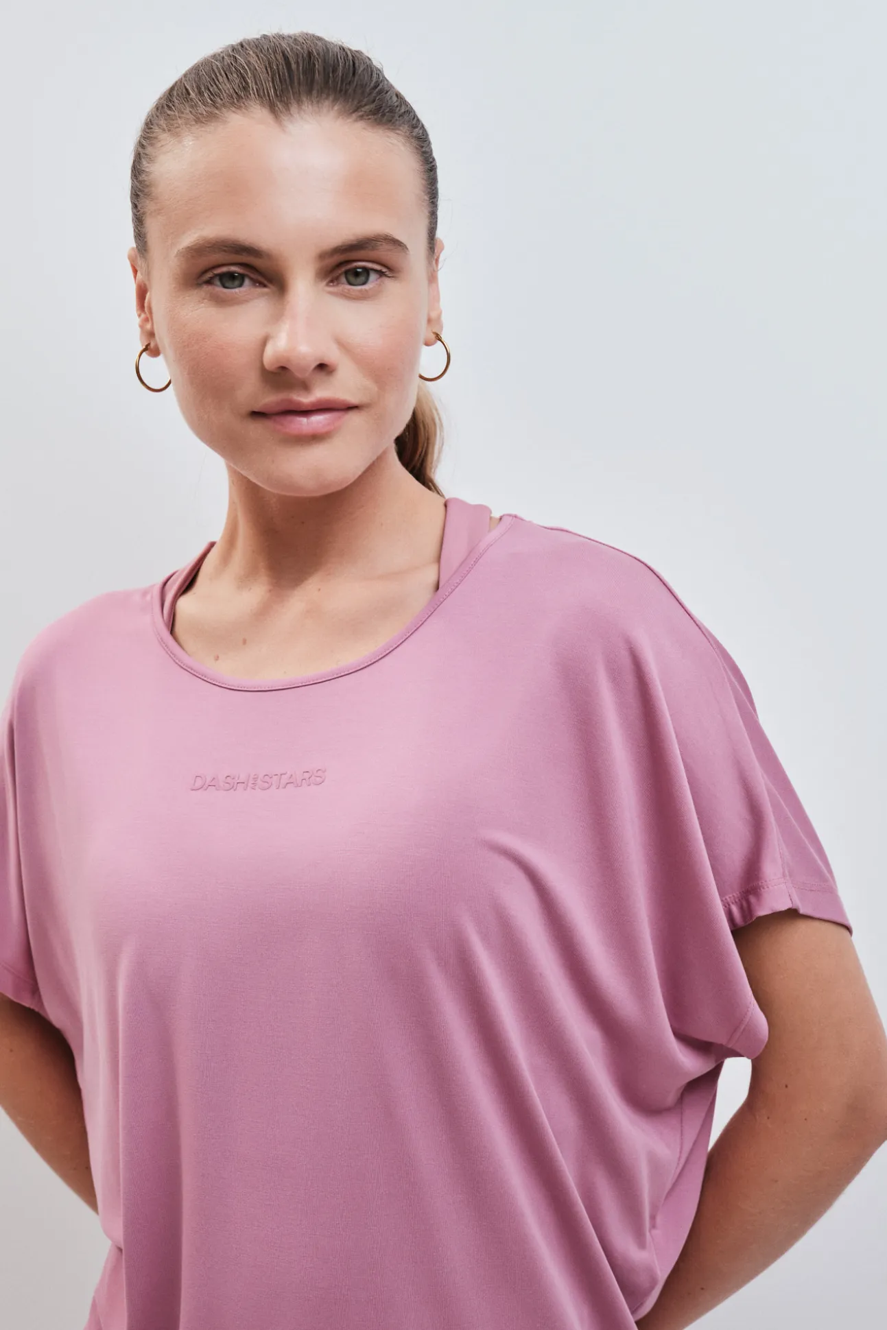 Camiseta manga corta modal rosa