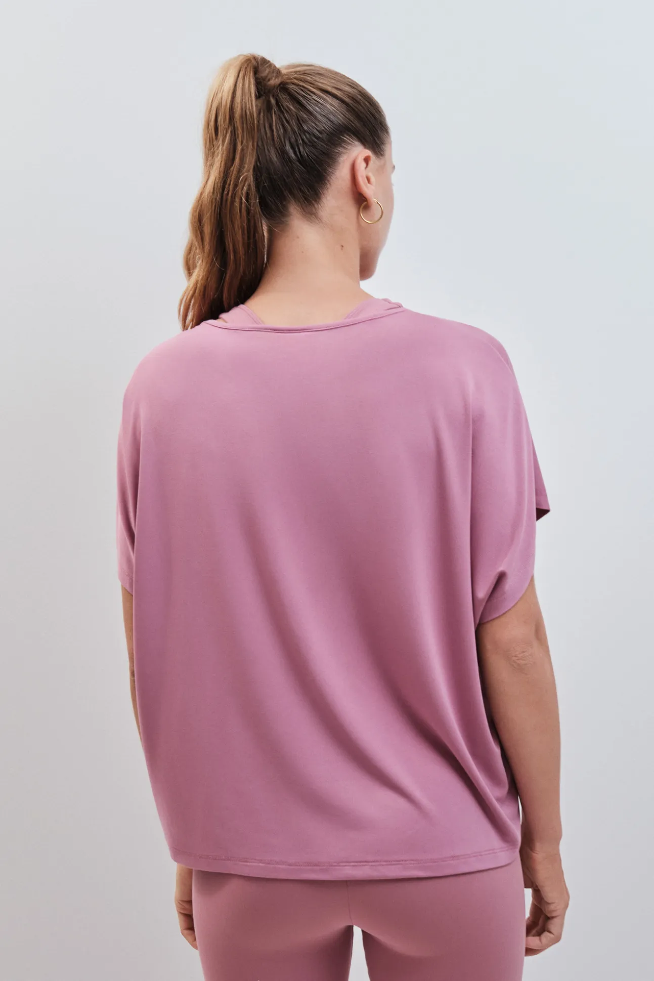 Camiseta manga corta modal rosa