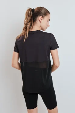 Camiseta negra técnica panel mesh