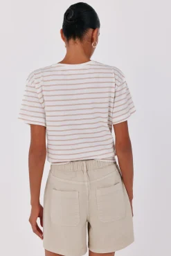 Camiseta raya estampada