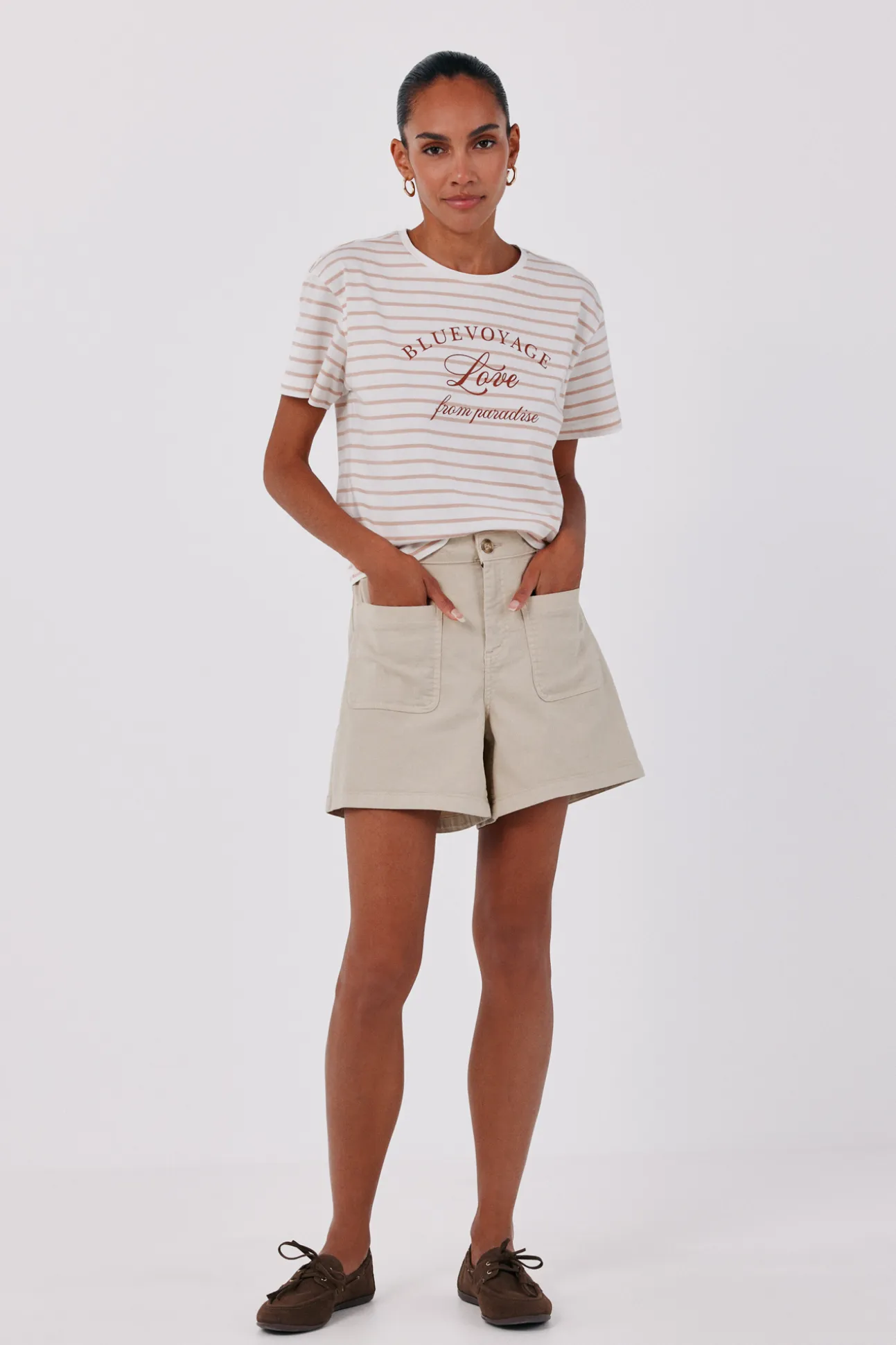 Camiseta raya estampada