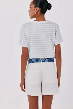 Camiseta raya estampada