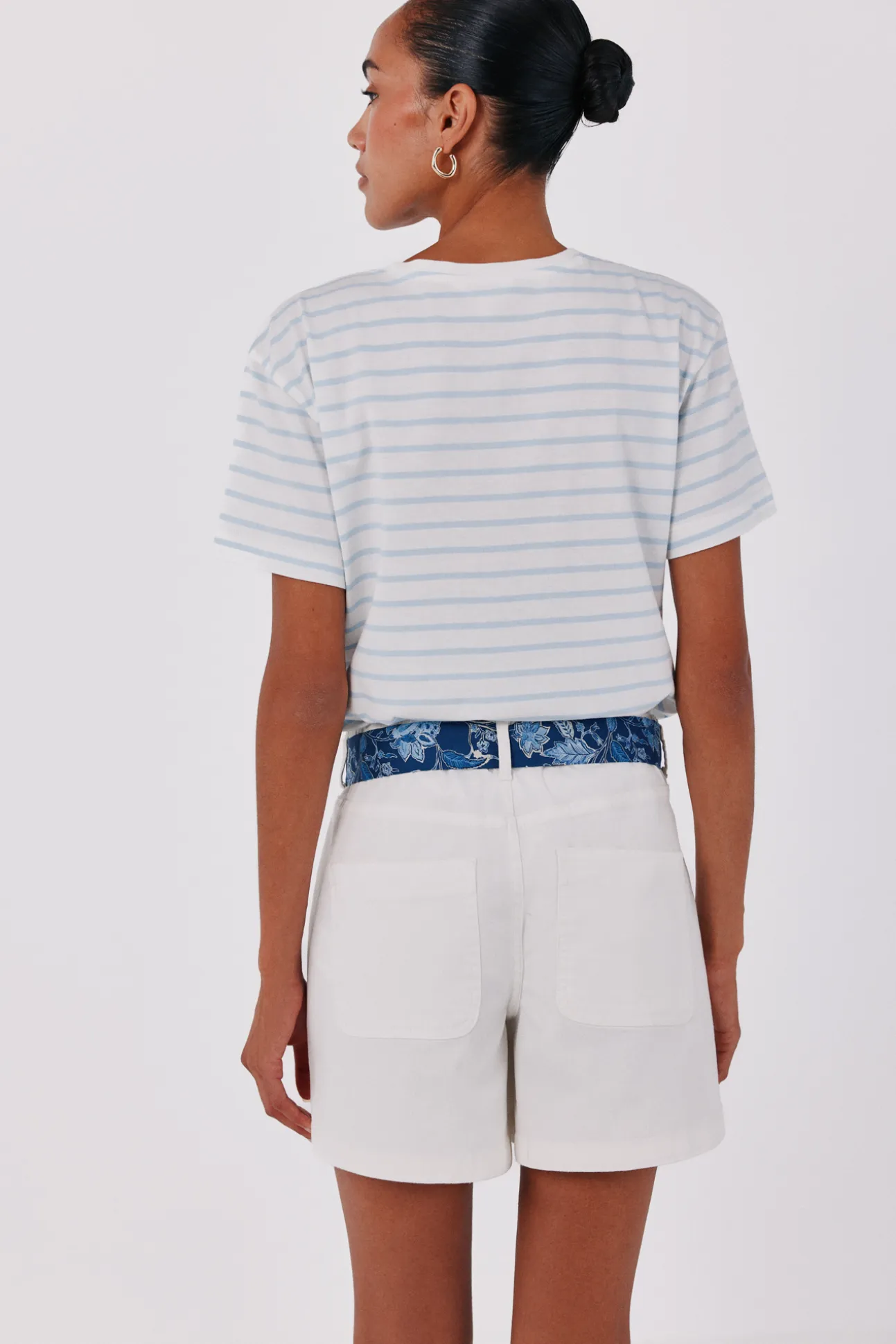 Camiseta raya estampada