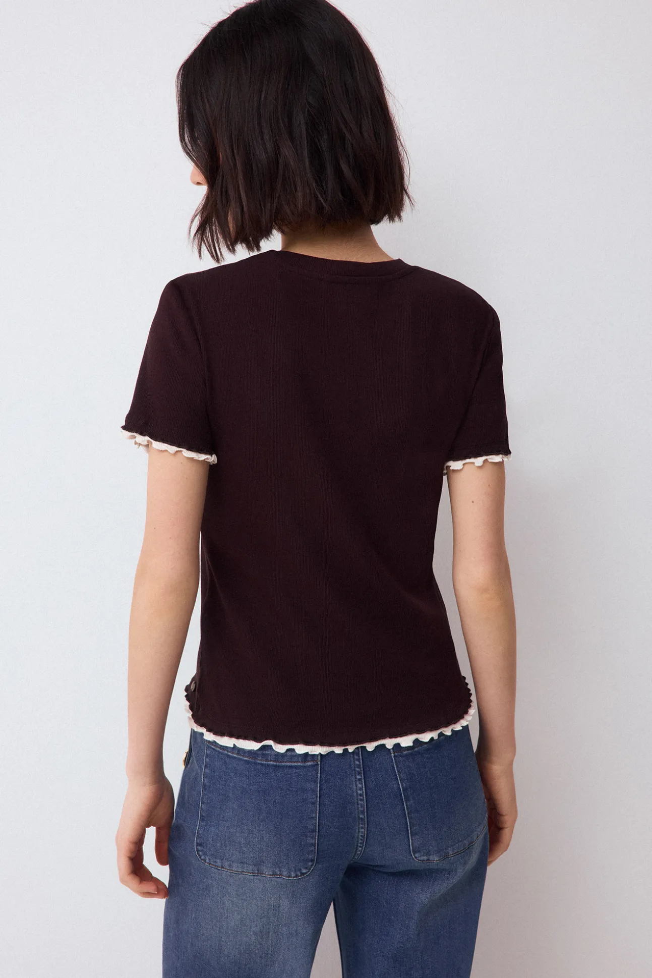 Camiseta rib falso doble