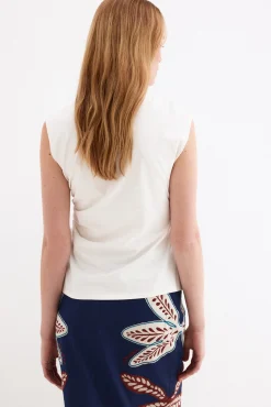 Camiseta sin mangas detalle frunce cordón