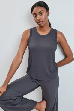 Camiseta sin mangas rib gris