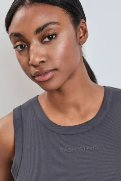 Camiseta sin mangas rib gris
