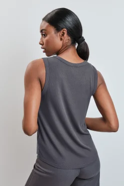 Camiseta sin mangas rib gris