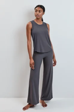 Camiseta sin mangas rib gris