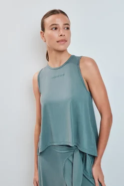 Camiseta sin mangas tacto suave verde