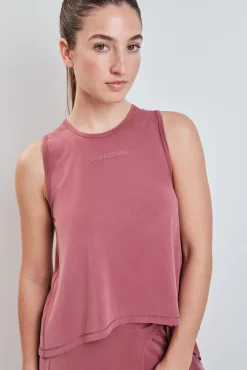 Camiseta sin mangas tacto suave granate