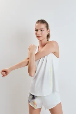 Camiseta técnica halter sin mangas blanca